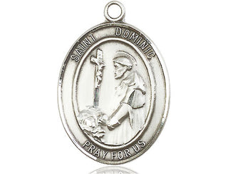 Sterling Silver Saint Dominic de Guzman Medal Catholic Jewelry Engraved Catholic Saint Jewelry