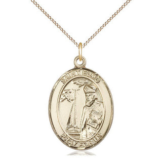 14kt Gold Filled Saint Elmo Medal Catholic Jewelry Engraved Catholic Saint Jewelry