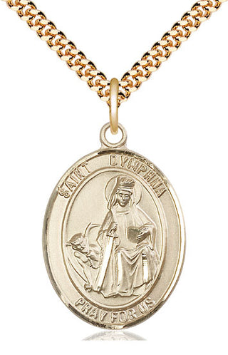 14kt Gold Filled Saint Dymphna Medal Catholic Jewelry Engraved Catholic Saint Jewelry