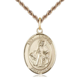 14kt Gold Saint Dymphna Medal Engraved Catholic Saint Jewelry