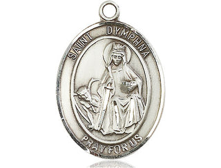 Pewter Saint Dymphna Medal Engraved Catholic Saint Jewelry