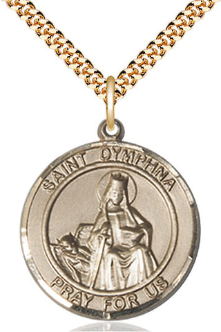 14kt Gold Filled Saint Dymphna Medal Catholic Jewelry Engraved Catholic Saint Jewelry