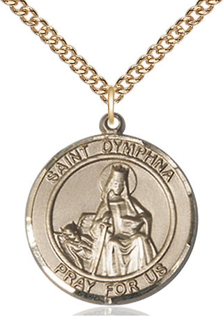 14kt Gold Filled Saint Dymphna Medal Catholic Jewelry Engraved Catholic Saint Jewelry