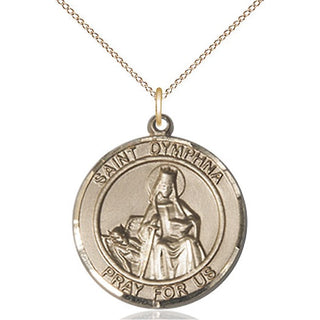 14kt Gold Saint Dymphna Medal Engraved Catholic Saint Jewelry