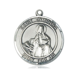 Pewter Saint Dymphna Medal Engraved Catholic Saint Jewelry