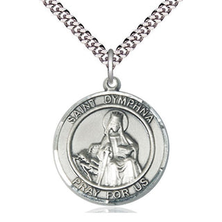Pewter Saint Dymphna Medal Catholic Jewelry Engraved Catholic Saint Jewelry