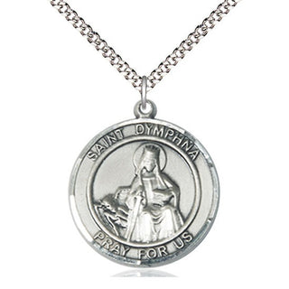 Pewter Saint Dymphna Medal Catholic Jewelry Engraved Catholic Saint Jewelry