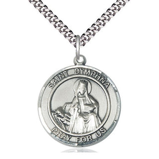 Pewter Saint Dymphna Medal Catholic Jewelry Engraved Catholic Saint Jewelry