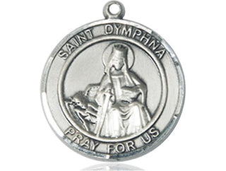 Sterling Silver Saint Dymphna Medal Catholic Jewelry Engraved Catholic Saint Jewelry