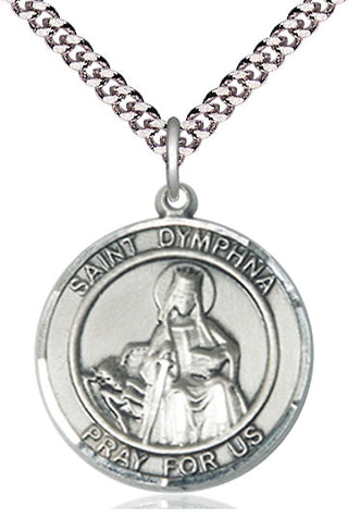 Sterling Silver Saint Dymphna Medal Catholic Jewelry Engraved Catholic Saint Jewelry