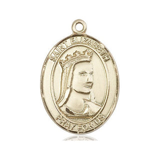 14kt Gold Filled Saint Elizabeth of Hungary Medal Engraved Catholic Saint Jewelry