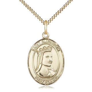 14kt Gold Filled Saint Elizabeth of Hungary Medal Catholic Jewelry Engraved Catholic Saint Jewelry