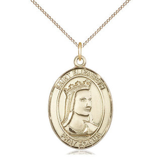 14kt Gold Filled Saint Elizabeth of Hungary Medal Catholic Jewelry Engraved Catholic Saint Jewelry
