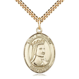 14kt Gold Filled Saint Elizabeth of Hungary Medal Catholic Jewelry Engraved Catholic Saint Jewelry