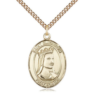 14kt Gold Filled Saint Elizabeth of Hungary Medal Catholic Jewelry Engraved Catholic Saint Jewelry