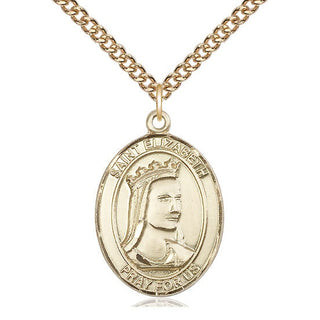14kt Gold Filled Saint Elizabeth of Hungary Medal Catholic Jewelry Engraved Catholic Saint Jewelry