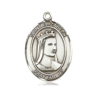 Pewter Saint Elizabeth of Hungary Medal Engraved Catholic Saint Jewelry