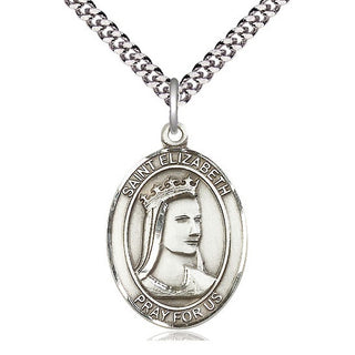 Pewter Saint Elizabeth of Hungary Medal Catholic Jewelry Engraved Catholic Saint Jewelry