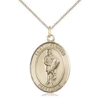 14kt Gold Filled Saint Florian Medal Catholic Jewelry Engraved Catholic Saint Jewelry