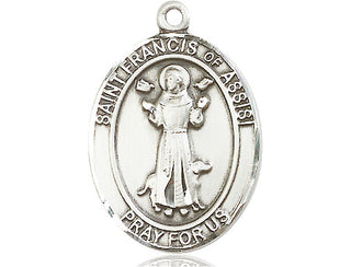 Pewter Saint Francis of Assisi Medal Engraved Catholic Saint Jewelry