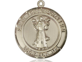 14kt Gold Filled Saint Francis of Assisi Medal Engraved Catholic Saint Jewelry