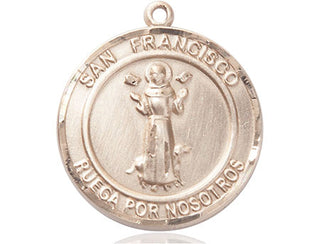 14kt Gold Filled San Francis of Assisi Medal Engraved Catholic Saint Jewelry