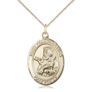 14kt Gold Filled Saint Francis Xavier Medal Catholic Jewelry Engraved Catholic Saint Jewelry
