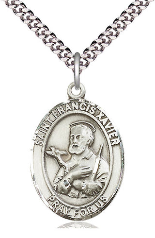 Sterling Silver Saint Francis Xavier Medal Catholic Jewelry Engraved Catholic Saint Jewelry