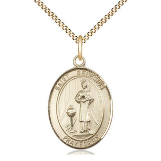 14kt Gold Filled Saint Genesius of Rome Medal Catholic Jewelry Engraved Catholic Saint Jewelry