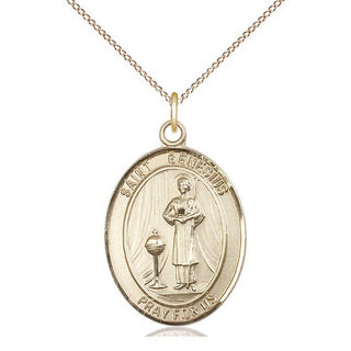 14kt Gold Filled Saint Genesius of Rome Medal Catholic Jewelry Engraved Catholic Saint Jewelry