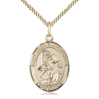 14kt Gold Filled Saint Gabriel the Archangel Medal Catholic Jewelry Engraved Catholic Saint Jewelry
