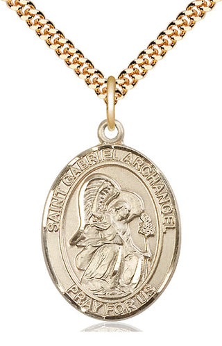 14kt Gold Filled Saint Gabriel the Archangel Medal Catholic Jewelry Engraved Catholic Saint Jewelry