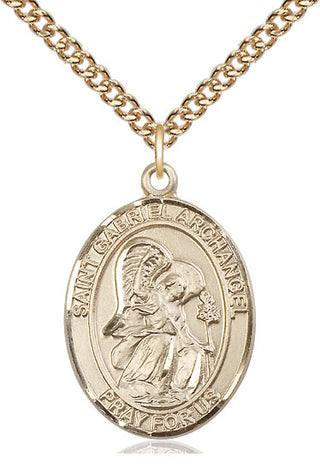 14kt Gold Filled Saint Gabriel the Archangel Medal Catholic Jewelry Engraved Catholic Saint Jewelry