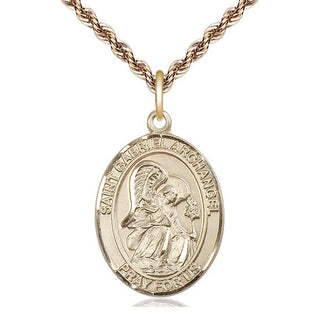 14kt Gold Filled Saint Gabriel the Archangel Medal Catholic Jewelry Engraved Catholic Saint Jewelry