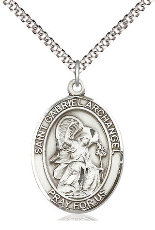 Pewter Saint Gabriel the Archangel Medal Catholic Jewelry Engraved Catholic Saint Jewelry
