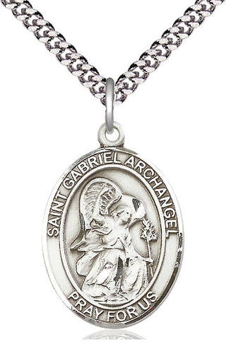 Pewter Saint Gabriel the Archangel Medal Catholic Jewelry Engraved Catholic Saint Jewelry
