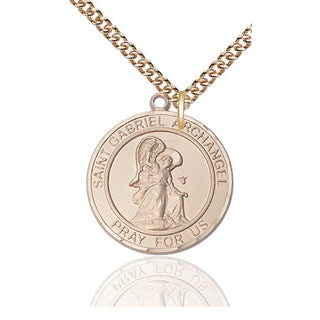 14kt Gold Filled Saint Gabriel the Archangel Medal Catholic Jewelry Engraved Catholic Saint Jewelry