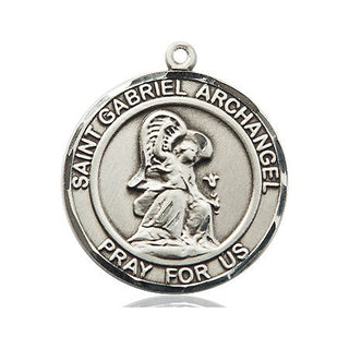 Pewter Saint Gabriel the Archangel Medal Engraved Catholic Saint Jewelry