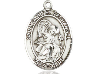 Sterling Silver Saint Gabriel the Archangel Medal Catholic Jewelry Engraved Catholic Saint Jewelry