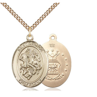 14kt Gold Filled Saint George Air Force Medal Catholic Jewelry