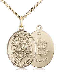 14kt Gold Filled Saint George Army Medal Catholic Jewelry