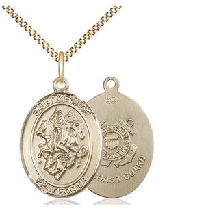 14kt Gold Filled Saint George Coast Guard Medal Catholic Jewelry