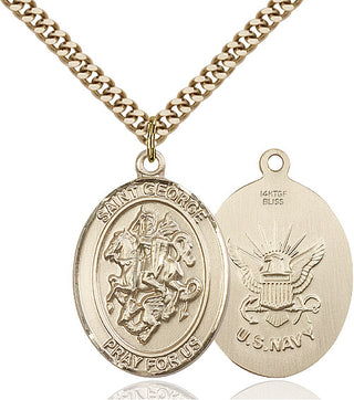 14kt Gold Filled Saint George Navy Medal Catholic Jewelry