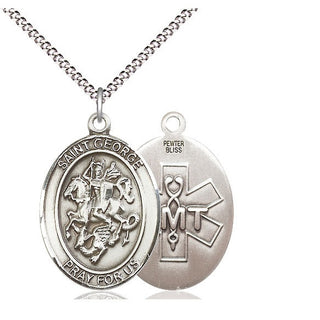 Pewter Saint George EMT Medal Catholic Jewelry