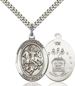 Pewter Saint George Air Force Medal Catholic Jewelry