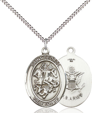 Pewter Saint George Army Medal Catholic Jewelry