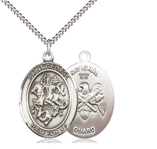 Pewter Saint George National Guard Medal Catholic Jewelry