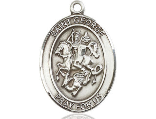 Sterling Silver Saint George Medal Catholic Jewelry Engraved Catholic Saint Jewelry