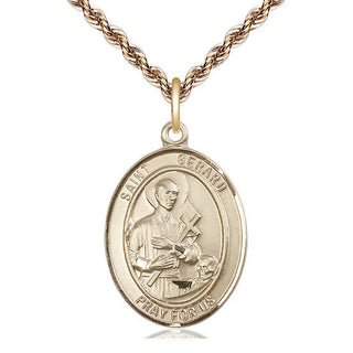 14kt Gold Saint Gerard Majella Medal Engraved Catholic Saint Jewelry