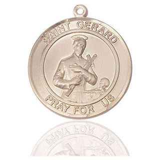 14kt Gold Filled Saint Gerard Medal Engraved Catholic Saint Jewelry